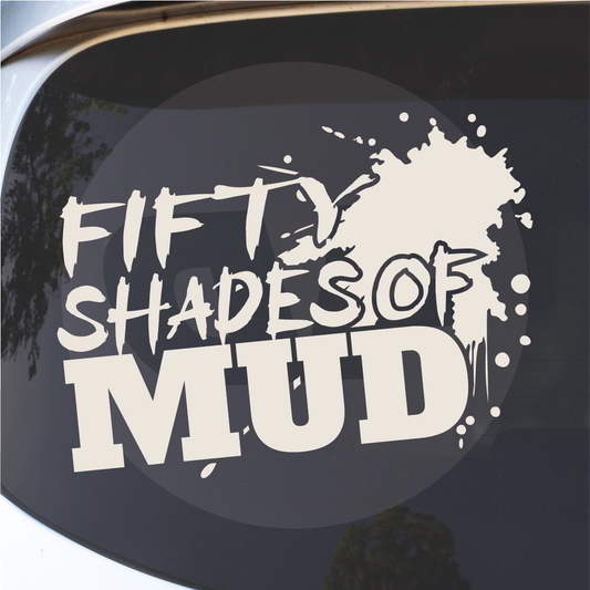 Detail close-up of the die-cut vinyl decal sticker featuring a black and white text design on a transparent background.