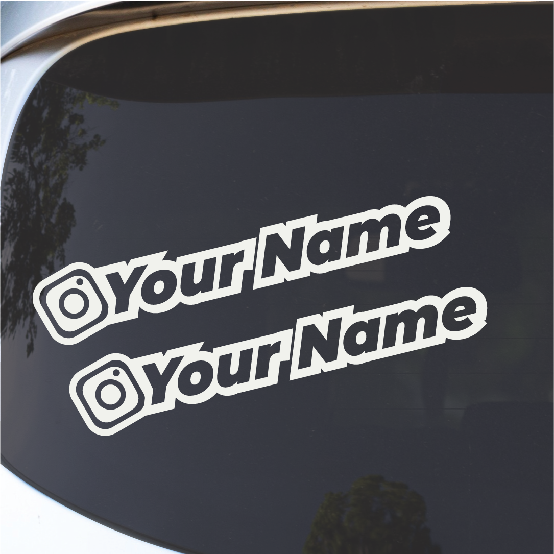 2x Instagram Personalised Vinyl Sticker Decal Custom Social Media Custom Outline