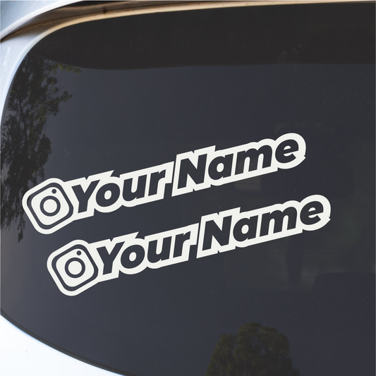 2x Instagram Personalised Vinyl Sticker Decal Custom Social Media Custom Outline
