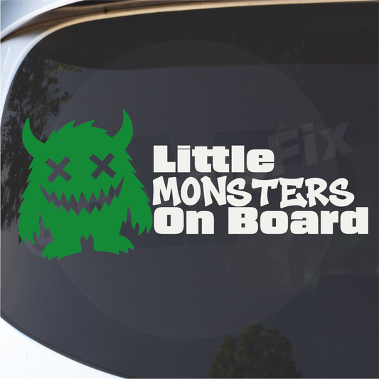 Little Monsters On Board Sticker Baby Babies Child Children Car Decal - 316
