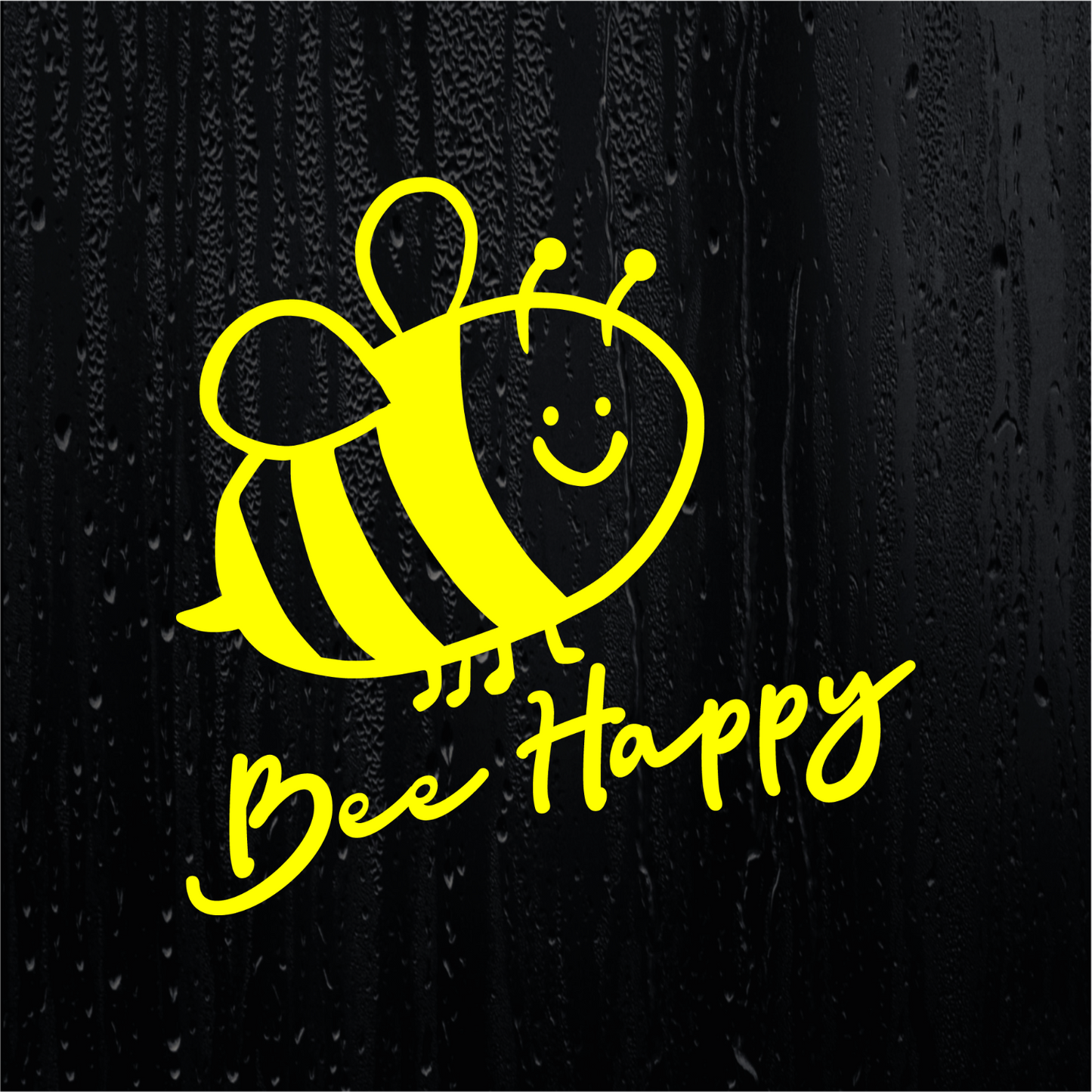 BEE HAPPY handdrawn Home Vinyl Decal Sticker. Car, Bumper, Home Wall, Window 125