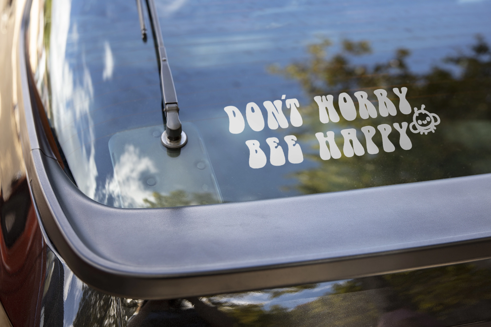 BEE HAPPY handdrawn Home Vinyl Decal Sticker. Car, Bumper, Home Wall, Window 183