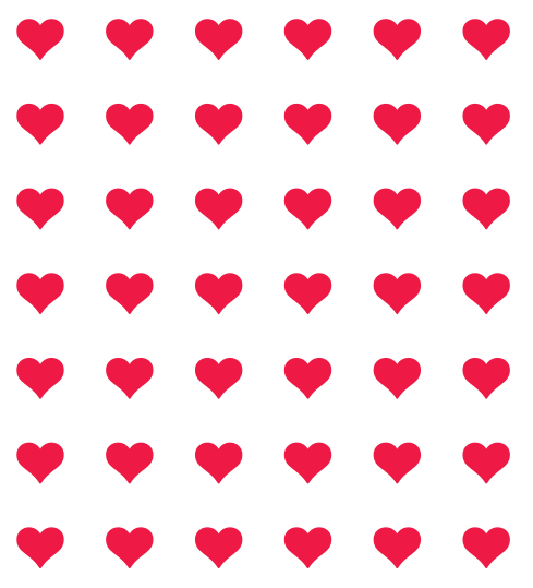 Hearts Vinyl Decal x 100 Stickers Glasses Craft Projects Chart