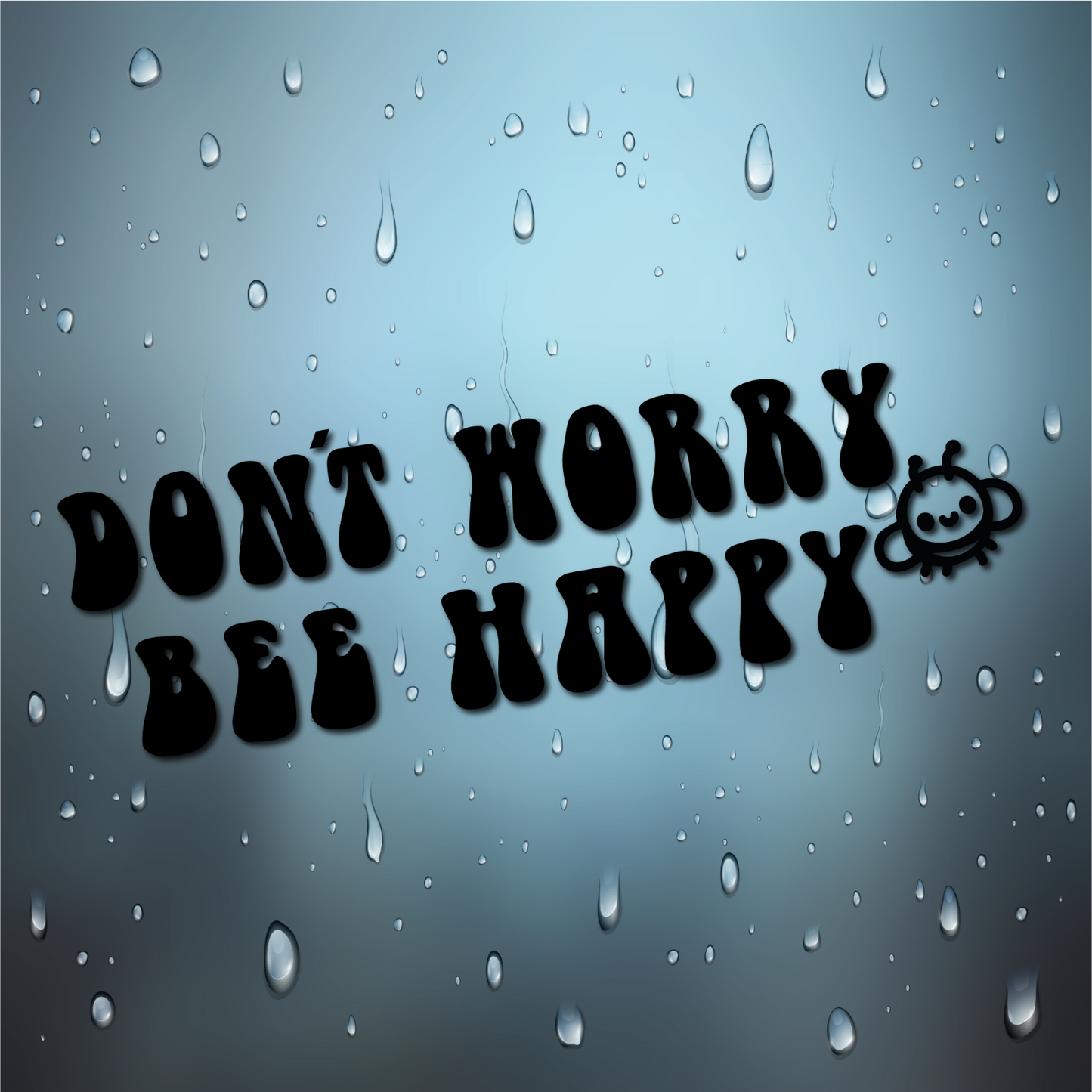 BEE HAPPY handdrawn Home Vinyl Decal Sticker. Car, Bumper, Home Wall, Window 183