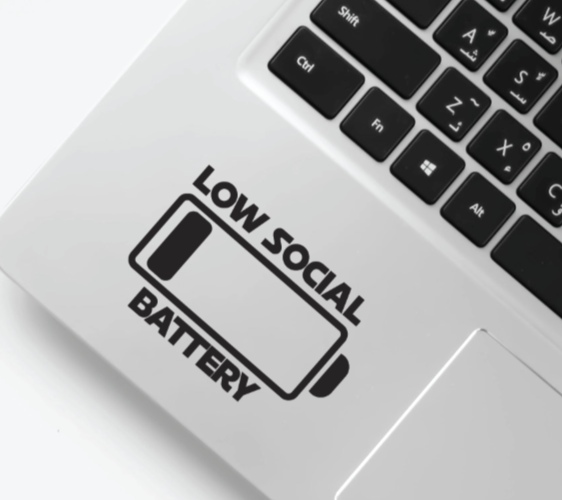 low social Battery Decal Sticker phone car window  bumper decal -294