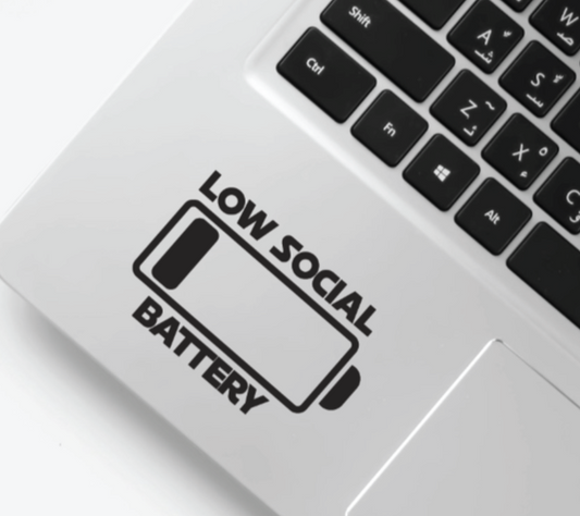 low social Battery Decal Sticker phone car window  bumper decal -294