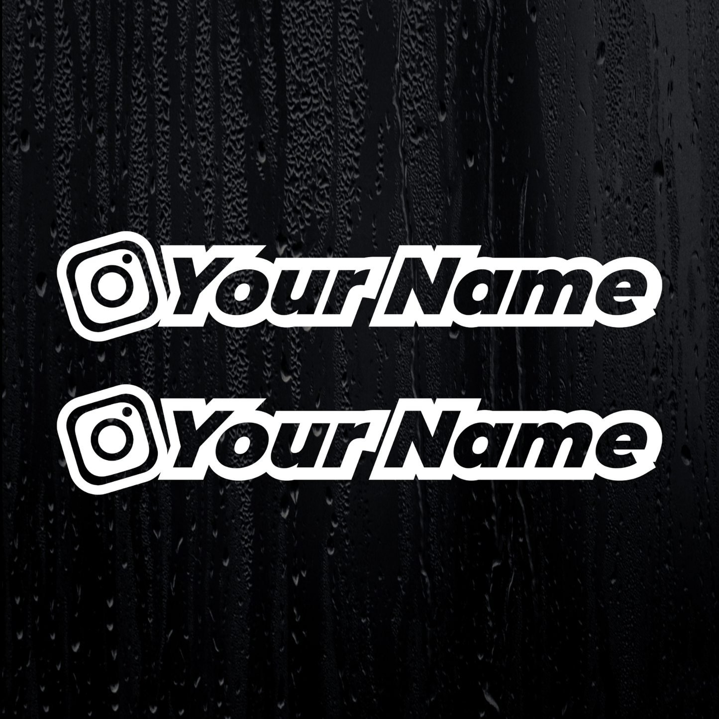 2x Instagram Personalised Vinyl Sticker Decal Custom Social Media Custom Outline