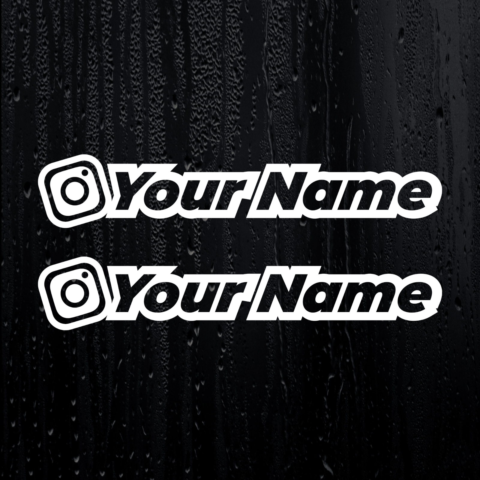 2x Instagram Personalised Vinyl Sticker Decal Custom Social Media Custom Outline