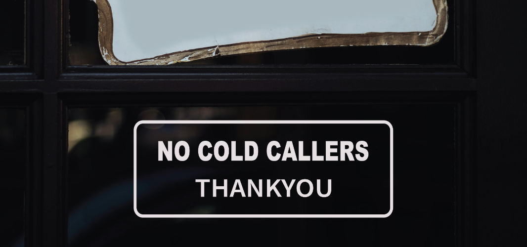 1 x No Cold Calling Salesman Callers  Window Warning Stickers Sign - 296