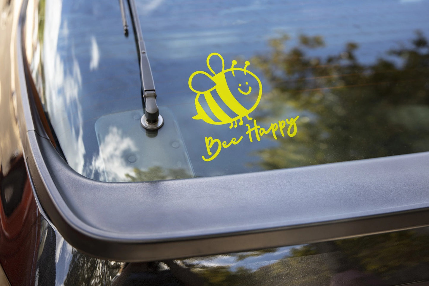 BEE HAPPY handdrawn Home Vinyl Decal Sticker. Car, Bumper, Home Wall, Window 125