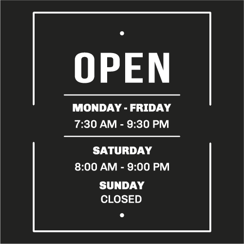 Personalised Opening Hours  Shop Window Sign Vinyl Decal-77