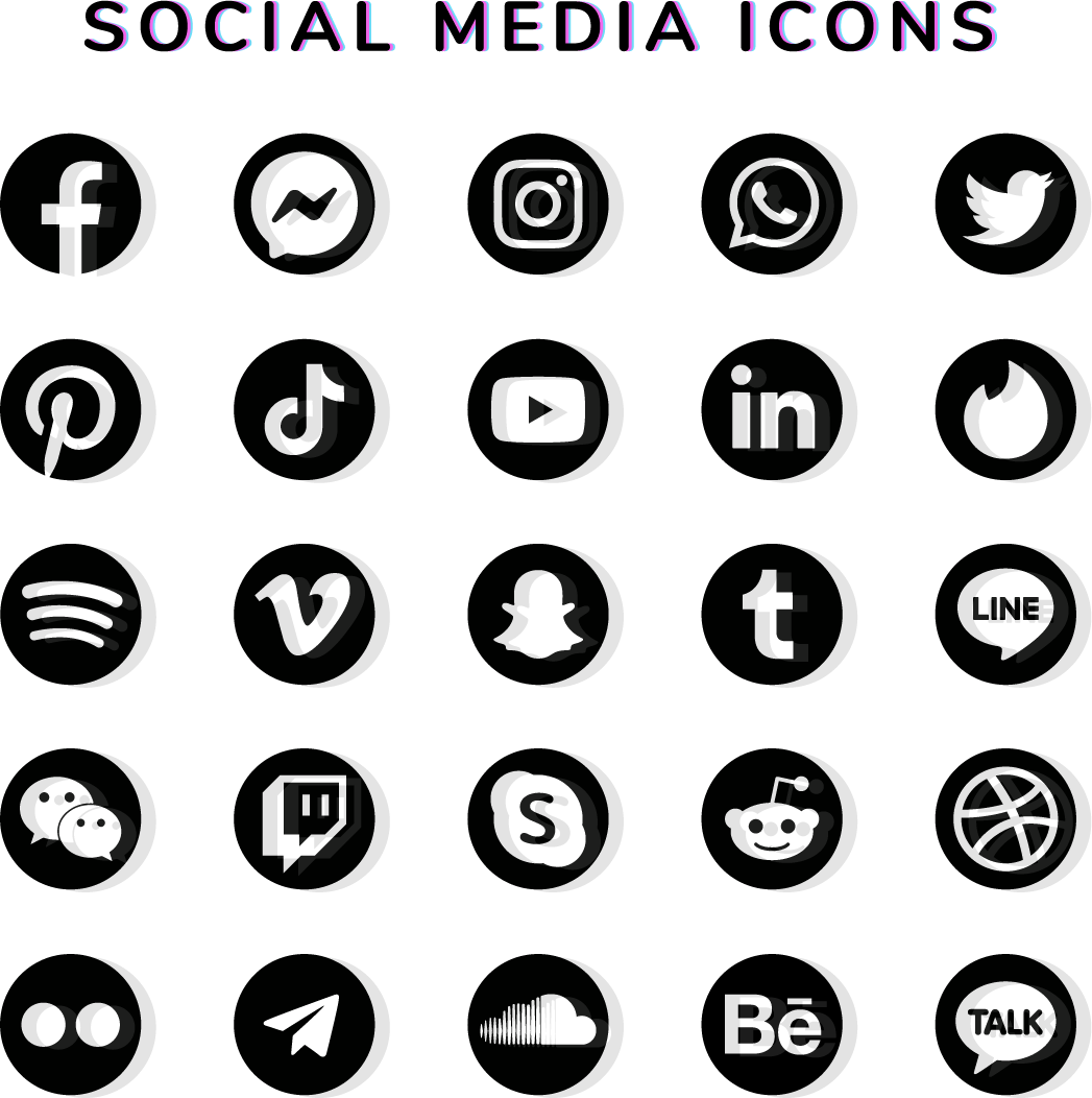 3 X social media symbols LOGO VINYL DECAL STICKER social media - 223